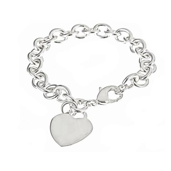 Silver heart tag bracelet. - Picture 2 of 4